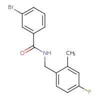 Chemical structure of 3-bromo-N-[(4-fluoro-2-methylphenyl)methyl]benzamide - CSSB02573313073