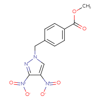 Chemical structure of methyl 4-[(3,4-dinitro-1H-pyrazol-1-yl)methyl]benzoate - CSSB00015197754