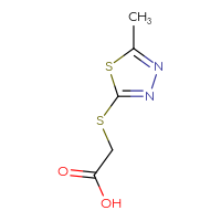 Chemical structure of 2-[(5-methyl-1,3,4-thiadiazol-2-yl)sulfanyl]acetic acid - CSSB00000191322