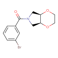 Chemical structure of (4aR,7aS)-6-(3-bromobenzoyl)-hexahydro-2H-[1,4]dioxino[2,3-c]pyrrole - CSSB01899073155