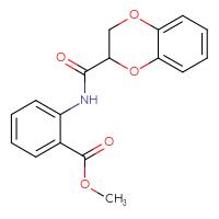 Chemical structure of methyl 2-(2,3-dihydro-1,4-benzodioxine-2-amido)benzoate - CSSB00027983360