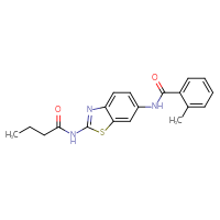 Chemical structure of N-(2-butanamido-1,3-benzothiazol-6-yl)-2-methylbenzamide - CSSB00105659049