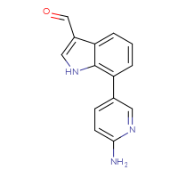 Chemical structure of 7-(6-aminopyridin-3-yl)-1H-indole-3-carbaldehyde - CSSB06584395267