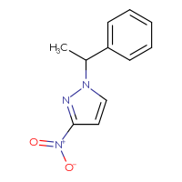 Chemical structure of 3-nitro-1-(1-phenylethyl)-1H-pyrazole - CSSB00010079053