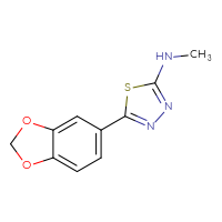 Chemical structure of 5-(2H-1,3-benzodioxol-5-yl)-N-methyl-1,3,4-thiadiazol-2-amine - CSSB00017342847