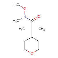 Chemical structure of N-methoxy-N,2-dimethyl-2-(oxan-4-yl)propanamide - CSSB01992041704