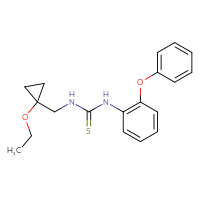 Chemical structure of 3-[(1-ethoxycyclopropyl)methyl]-1-(2-phenoxyphenyl)thiourea - CSSB21432494379