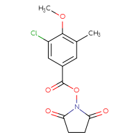 Chemical structure of 2,5-dioxopyrrolidin-1-yl 3-chloro-4-methoxy-5-methylbenzoate - CSSB03488203819