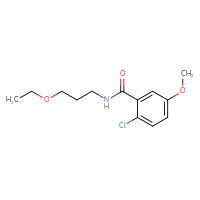 Chemical structure of 2-chloro-N-(3-ethoxypropyl)-5-methoxybenzamide - CSSB06380166351