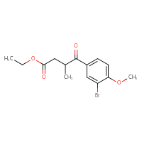 Chemical structure of ethyl 4-(3-bromo-4-methoxyphenyl)-3-methyl-4-oxobutanoate - CSSB02359348536