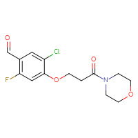 Chemical structure of 5-chloro-2-fluoro-4-[3-(morpholin-4-yl)-3-oxopropoxy]benzaldehyde - CSSB21414484514