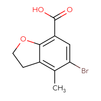 Chemical structure of 5-bromo-4-methyl-2,3-dihydro-1-benzofuran-7-carboxylic acid - CSSB00132309793