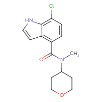 Chemical structure of 7-chloro-N-methyl-N-(oxan-4-yl)-1H-indole-4-carboxamide - CSSB06470780823