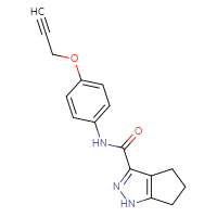 Chemical structure of N-[4-(prop-2-yn-1-yloxy)phenyl]-1H,4H,5H,6H-cyclopenta[c]pyrazole-3-carboxamide - CSSB02044888985