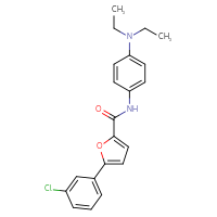 Chemical structure of 5-(3-chlorophenyl)-N-[4-(diethylamino)phenyl]furan-2-carboxamide - CSSB00121655440