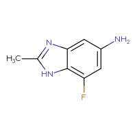 Chemical structure of 7-fluoro-2-methyl-1H-1,3-benzodiazol-5-amine - CSSB00010919563
