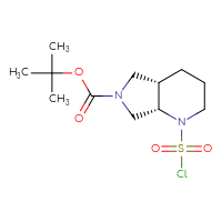 Chemical structure of tert-butyl (4aS,7aS)-1-(chlorosulfonyl)-octahydro-1H-pyrrolo[3,4-b]pyridine-6-carboxylate - CSSB00103146594