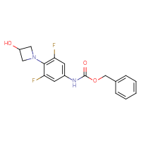 Chemical structure of benzyl N-[3,5-difluoro-4-(3-hydroxyazetidin-1-yl)phenyl]carbamate - CSSB03496568158