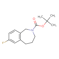 Chemical structure of tert-butyl 7-fluoro-2,3,4,5-tetrahydro-1H-2-benzazepine-2-carboxylate - CSSB21335890062