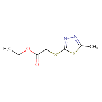 Chemical structure of ethyl 2-[(5-methyl-1,3,4-thiadiazol-2-yl)sulfanyl]acetate - CSSB00000151337