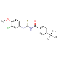 Chemical structure of 1-(4-tert-butylbenzoyl)-3-(3-chloro-4-methoxyphenyl)thiourea - CSSB00121655184