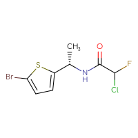 Chemical structure of N-[(1S)-1-(5-bromothiophen-2-yl)ethyl]-2-chloro-2-fluoroacetamide - CSSB09896074411