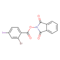 Chemical structure of 1,3-dioxo-2,3-dihydro-1H-isoindol-2-yl 2-bromo-4-iodobenzoate - CSSB14852053815