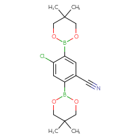 Chemical structure of 4-chloro-2,5-bis(5,5-dimethyl-1,3,2-dioxaborinan-2-yl)benzonitrile - CSSB00010212323