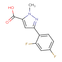 Chemical structure of 3-(2,4-difluorophenyl)-1-methyl-1H-pyrazole-5-carboxylic acid - CSSB00015201244