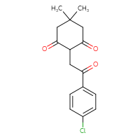 Chemical structure of 2-[2-(4-chlorophenyl)-2-oxoethyl]-5,5-dimethylcyclohexane-1,3-dione - CSSB00000689620