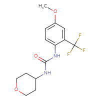 Chemical structure of 3-[4-methoxy-2-(trifluoromethyl)phenyl]-1-(oxan-4-yl)urea - CSSB00092483757