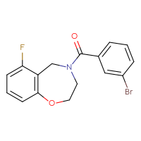 Chemical structure of 4-(3-bromobenzoyl)-6-fluoro-2,3,4,5-tetrahydro-1,4-benzoxazepine - CSSB00071394056