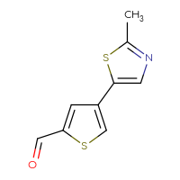 Chemical structure of 4-(2-methyl-1,3-thiazol-5-yl)thiophene-2-carbaldehyde - CSSB00021566746