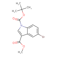 Chemical structure of 1-tert-butyl 3-methyl 5-bromo-1H-indole-1,3-dicarboxylate - CSSB00010270716