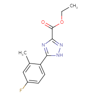 Chemical structure of ethyl 5-(4-fluoro-2-methylphenyl)-1H-1,2,4-triazole-3-carboxylate - CSSB00001988540