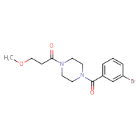 Chemical structure of 1-[4-(3-bromobenzoyl)piperazin-1-yl]-3-methoxypropan-1-one - CSSB01872617697