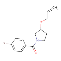 Chemical structure of 1-(4-bromobenzoyl)-3-(prop-2-en-1-yloxy)pyrrolidine - CSSB02007612214