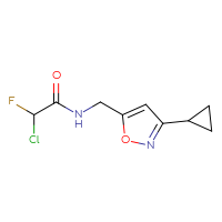 Chemical structure of 2-chloro-N-[(3-cyclopropyl-1,2-oxazol-5-yl)methyl]-2-fluoroacetamide - CSSB21332052247