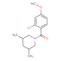 Chemical structure of 1-(2-chloro-4-methoxybenzoyl)-3,5-dimethylpiperidine - CSSB02017656230