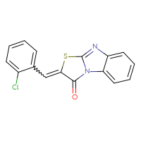 Chemical structure of 4-[(2-chlorophenyl)methylidene]-5-thia-2,7-diazatricyclo[6.4.0.0²,⁶]dodeca-1(12),6,8,10-tetraen-3-one - CSSB00026467539