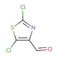 Chemical structure of 2,5-dichloro-1,3-thiazole-4-carbaldehyde - CSSB00010630904