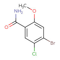 Chemical structure of 4-bromo-5-chloro-2-methoxybenzamide - CSSB00010079431
