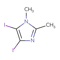 Chemical structure of 4,5-diiodo-1,2-dimethyl-1H-imidazole - CSSB00000011254