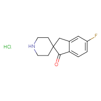 Chemical structure of 5-fluoro-1,3-dihydrospiro[indene-2,4'-piperidin]-1-one hydrochloride - CSSB00010870551