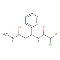 Chemical structure of 3-(2-chloro-2-fluoroacetamido)-N-methyl-3-phenylpropanamide - CSSB21332124983