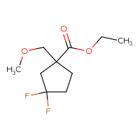 Chemical structure of ethyl 3,3-difluoro-1-(methoxymethyl)cyclopentane-1-carboxylate - CSSB14948339809