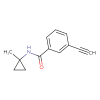 Chemical structure of 3-ethynyl-N-(1-methylcyclopropyl)benzamide - CSSB01050875320