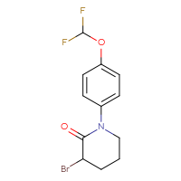 Chemical structure of 3-bromo-1-[4-(difluoromethoxy)phenyl]piperidin-2-one - CSSB00000763598