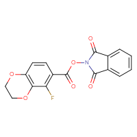 Chemical structure of 1,3-dioxo-2,3-dihydro-1H-isoindol-2-yl 5-fluoro-2,3-dihydro-1,4-benzodioxine-6-carboxylate - CSSB17484212421
