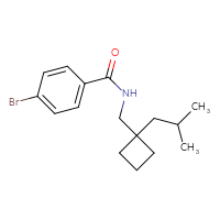 Chemical structure of 4-bromo-N-{[1-(2-methylpropyl)cyclobutyl]methyl}benzamide - CSSB02021126981